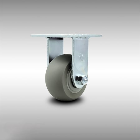 Service Caster 4 Inch SS Thermoplastic Rubber Wheel Rigid Caster with Roller Bearing SCC SCC-SS30R420-TPRRD